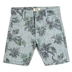 Koton Boys's Chino Floral bedrukte zakken katoenen shorts, Blauw design (03v), 11-12 Jaar