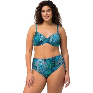 Ulla Popken dames, slangen, beugelcups, verstelbare bikini met dubbele bandjes, turquoiseblauw, 54