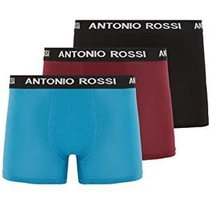 Antonio Rossi Boxerhipsters voor heren (pak van 3) Shorts, zwart, blauw, bordeaux, S, Zwart, Blauw, Bordeaux, S