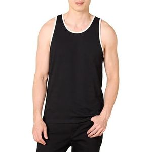 Amazon Essentials Men's Tanktop met slanke pasvorm, Zwart/Wit, XS