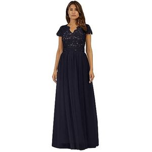 ApartFashion - Formele Avondjurk - Nachtblauw-Nude - Dames - Maat 34