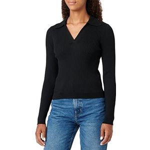 ONLY Onlnimone LS Life Polo KNT Noos Pullover voor dames, zwart, S