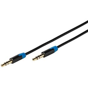 Vivanco Stereo jackkabel (Aux-kabel, audiokabel 3,5 mm stekker op 3,5 mm stekker extra slank, smal, dun voor smartphone, tablet)
