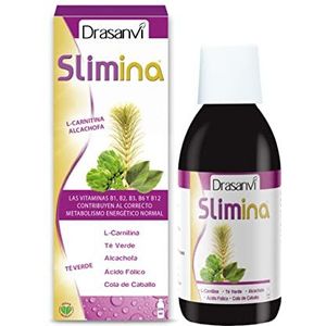 DRASANVI SLIMINA Paardenstaart + handdouche + groene thee + vitaminen B1, B2, B3 B6, B12 - draagt bij aan de juiste energiestofwisseling, veganistisch, zonder gluten, 250 ml