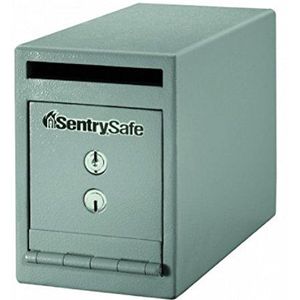 SentrySafe Depository Safe, Kleine Dubbele Sleutel Lock Geld Veilig met Drop Slot Depositorie 0.23 cu ft (small) Grijs