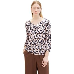 TOM TAILOR T-shirt voor dames, 34765 - Coral Cut Floral Design, XXS