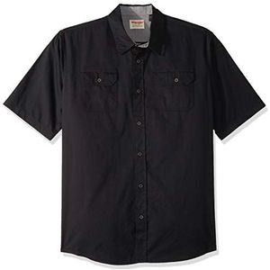 Wrangler Authentics Heren Big-Tall Short-Sleeve Classic Woven Shirt, caviar, M