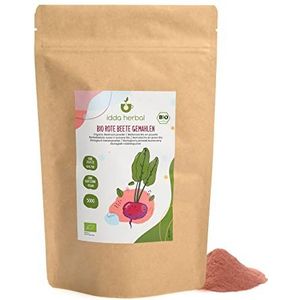 Biologische bietenpoeder (500g), gemalen rode biet, 100% natuurlijk, zachtgemalen, natuurlijk zonder toevoegingen, vegan, glutenvrij