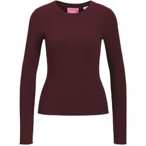 JACK & JONES Dames Jxjodi Tight Crew Neck Knit Noos, Cabernet, L