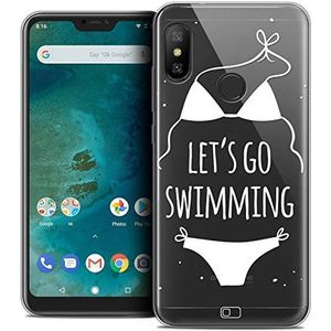 Caseink Hoes voor Xiaomi Mi A2 LITE (5.8) beschermhoes case [Crystal beschermhoes case gel HD collectie Summer Design Let's Go Swim - flexibel - ultradun - bedrukt in Frankrijk]
