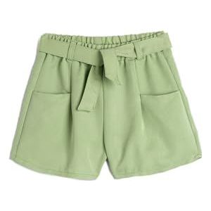 Koton Girls's Riem Detail Zakken Elastische Tailleband Modal Stof Shorts, groen (770), 5-6 Jaar