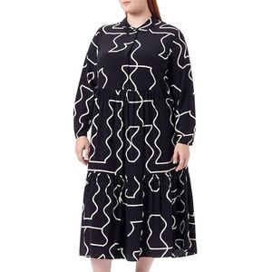 s.Oliver Sales GmbH & Co. KG/s.Oliver Lange blousejurk voor dames, blousejurk, lang, zwart, 42