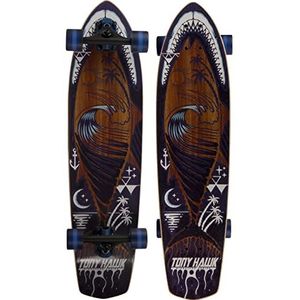 Tony Hawk 34"" Compleet Cruiser Skateboard, Shark Mouth Graphic Longboard
