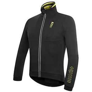 rh+ Omega Lite Airx Soft Shell, Endurance Bike Jacket, heren, zwart-geel fluo, L