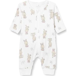 Bestseller A/S NBFNIGHTSUIT Baby Meisje Zip Rabbit NOOS Slaap Romper, Bright White, 56, Bright White, 56 cm