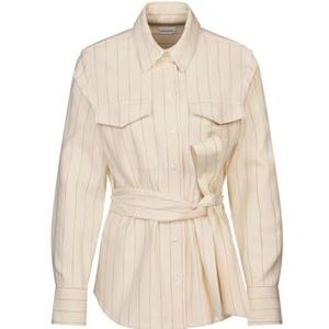 Seidensticker Hemdblouse voor dames, modieuze blouse, regular fit, hemdblousekraag, lange mouwen, viscosemix, beige, 36