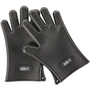 Weber 7017 Silicone Grilling Gloves, Black