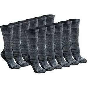 Dickies Dri-tech Moisture Control Crew Sokken voor dames, multipack (verpakking van 12), Zwarte mergel (12 paar), Medium