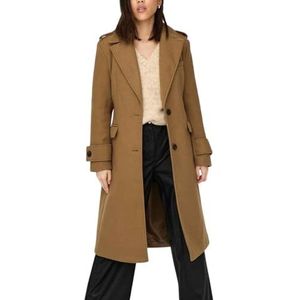ONLY Onlemma Fitted Long Coat OTW Damesmantel, Toasted Coconut, M