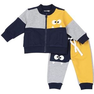 Chicco, Kinderset, met lange broek en capuchontrui, met ritssluiting en comfortabel trekkoord, van zachte stof, machinewasbaar, kinderkleding, jongens en meisjes, ontworpen in Italië, Oker, 6 Maanden