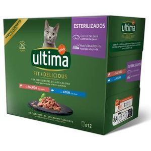 Ultima Natvoer voor katten Multipack zalm en tonijn - 12 x 85 g