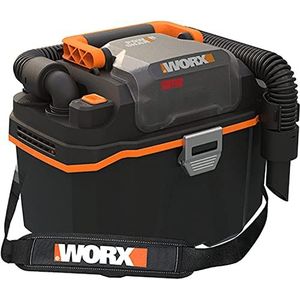 WORX WX031.9 accu nat-/droogzuiger - mobiel en handig - 20V - met spleetmondstuk en brede straalmondstuk - zonder accu en oplader, zwart/oranje