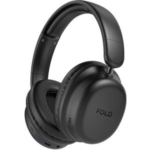 VulTech Hoofdtelefoon Fold HBT-30BK Over-Ear Wireless Bluetooth 5.4, ANC actieve ruisonderdrukking, aux, microfoon, opvouwbaar, trackbediening, oproepen, opladen Type-C 12 uur, Android, iOS