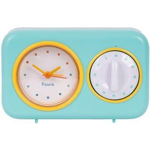 Fisura - Retro Keukenwekker Mintgroen. Analoge Klok Van 60 Minuten. Multifunctionele Timer Met Alarm. Originele Pomodoro Timer.