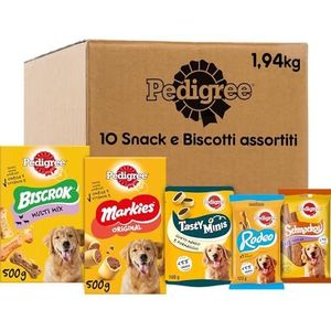 Pedigree Hondensnacks en koekjes gesorteerd in verschillende soorten (honden van alle maten) - 8 snacks en 1 kg koekjes, in totaal 1944 g