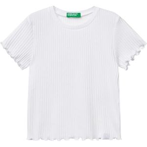 United Colors of Benetton T-shirt voor meisjes en meisjes, Wit, 1 jaar