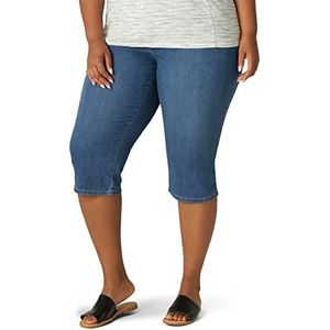 Lee Women's Size Relaxed Fit Denim Capri Jean, soar, 18 Plus