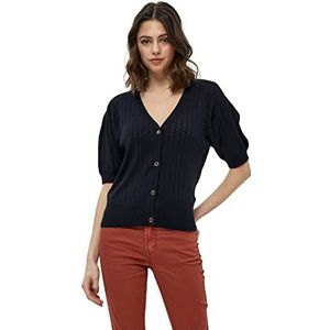DESIRES Dames Geisha Rib Holepatroon Cardigan Sweater, zwart, S