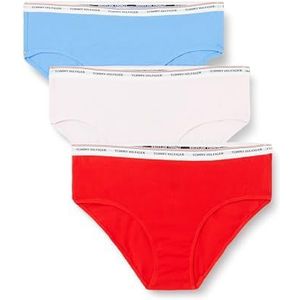 Tommy Hilfiger Dames 3 Pack Bikini (Ext Maten) Fierce Rood/Blauw Spell/Parelroze XL, Fierce Rood/Blauw Spell/Parelachtig Roze, XL