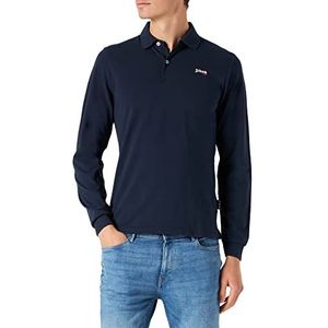SCHOTT - Polo met Lange Mouwen - Blauw - Katoen