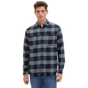 TOM TAILOR Herenhemd, 33882 - Navy Grey Mint Tonal Check, 3XL