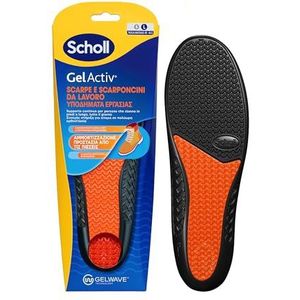 Scholl GelActiv inlegzolen voor werkschoenen en laarzen, inlegzolen met GelWave-technologie, schokabsorberend, continue ondersteuning voor mensen die lang staan, maat L