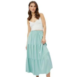 Koton Damesrok met elastische taille, midi-rok, groen (814), 42