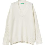 United Colors of Benetton T-shirt met V-hals M/L, Wit, M