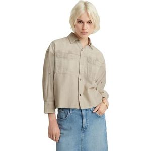 G-STAR RAW Dames Cut Off Wmn Shirt, beige (Brick Gd D24593-d454-g914), L