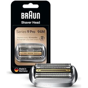 Braun Vervangend onderdeel voor elektrisch scheerapparaat, 94 m, zilver, compatibel met Series 9 Pro en Series 9 elektrische scheerapparaten voor mannen