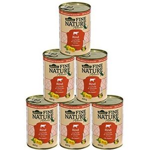 Dehner Fine Nature Adult kattenvoer, food grade, rundvlees, 6 x 400 g (2,4 kg)