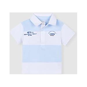 Gocco Poloshirt, gestreept, sport, unisex, baby, Lichtblauw, 18 Maanden