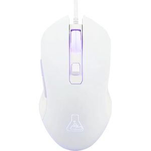 The G-Lab - Kult Helium - Witte Gamingmuis - USB - Optische Sensor 800 tot 6400 DPI - 7 Kleuren Achtergrondverlichting