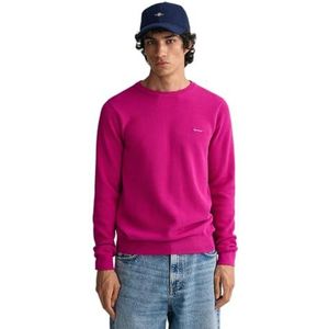 GANT Heren Cotton Pique C-Neck Pullover, roze Fuchsia, S