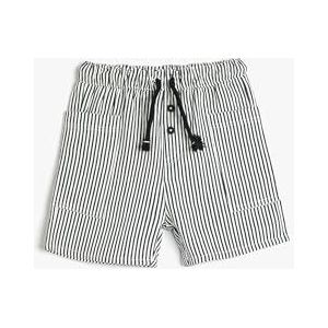 Koton Babyboys Pocket Detail Trekkoord Katoenen Shorts, Navy Stripe (7s0), 6-9 Maanden
