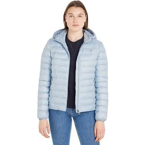 Tommy Hilfiger Damesjas Gewatteerde Global Stripe voor Overgangsweer, Blauw, L