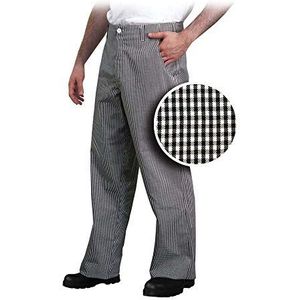 Leber&Hollman LH-TROFER_WBS Chefs Kitchen beschermende broek, wit-zwart, maat S