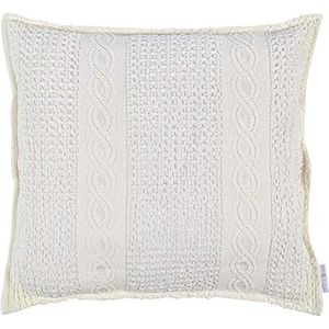 Heckett Lane Dahlia Cushion Cover, 100% Cotton, Off-White, 50 x 50 Cm, 1.0 Pieces