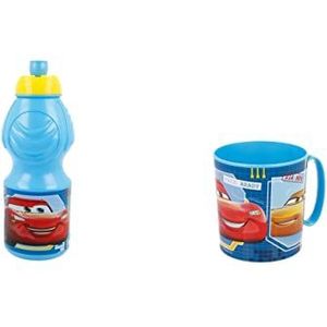 ALMACENESADAN 4688 Disney Cars Blitz MCQeen bestaande uit magnetron 350 ml en waterfles 400 ml, herbruikbaar, BPA-vrij