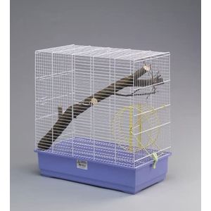 Hamsterkooi, 50 x 28 x 51 cm, ideaal voor je huisdier, inclusief 1 roulette en 1 boomtak, robuust en duurzaam
